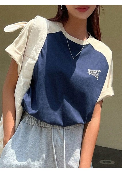 Kadın Lacibej Best Time Baskılı Oversize T-Shirt modelleri