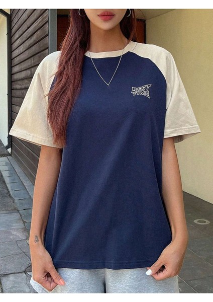 Kadın Lacibej Best Time Baskılı Oversize T-Shirt indirimleri