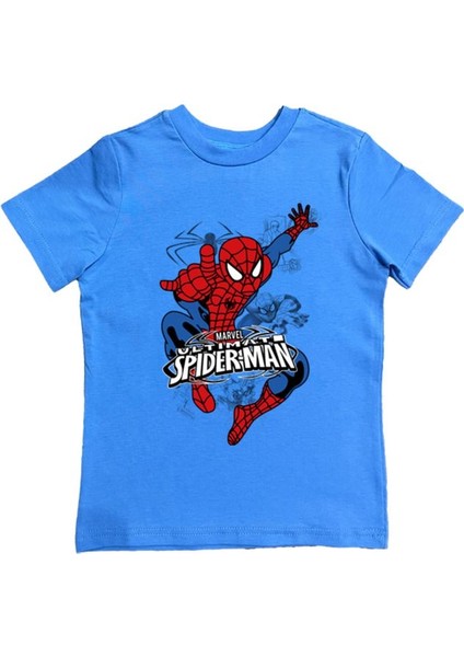 Baskılı Örümcek Adam Pamuklu Penye Kumaş Yazlık Çocuk Tişört