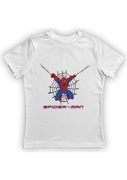 Baskılı Örümcek Adam Pamuklu Penye Kumaş Yazlık Çocuk Tişört