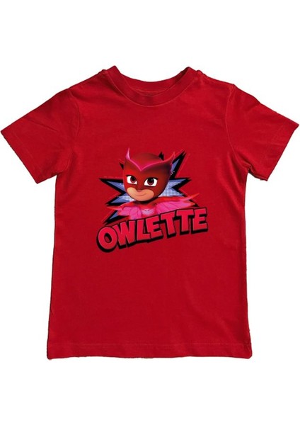 Pj Maskeliler Baskılı Pamuklu Penye Kumaş Yazlık Çocuk Tişört