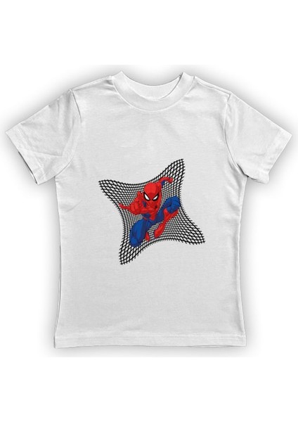 Baskılı Örümcek Adam Pamuklu Penye Kumaş Yazlık Çocuk Tişört