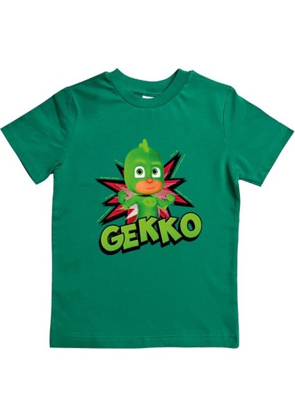 Pj Maskeliler Baskılı Pamuklu Penye Kumaş Yazlık Çocuk Tişört