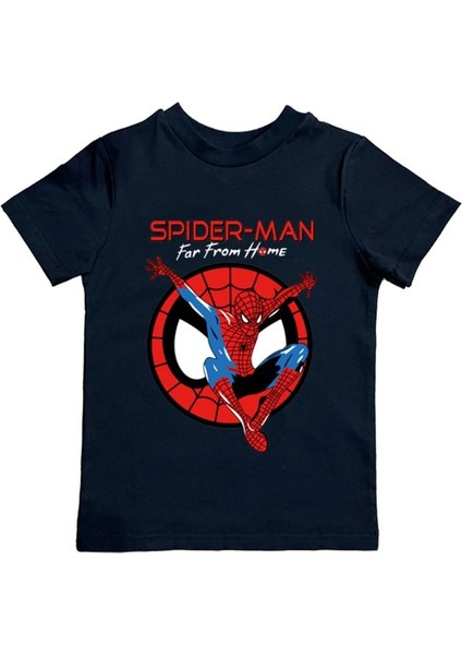 Baskılı Örümcek Adam Pamuklu Penye Kumaş Yazlık Çocuk Tişört