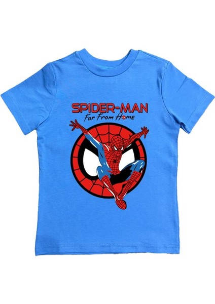 Baskılı Örümcek Adam Pamuklu Penye Kumaş Yazlık Çocuk Tişört