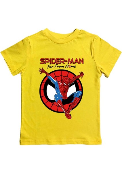 Baskılı Örümcek Adam Pamuklu Penye Kumaş Yazlık Çocuk Tişört