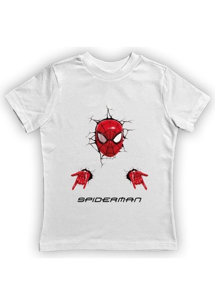 Baskılı Örümcek Adam Pamuklu Penye Kumaş Yazlık Çocuk Tişört