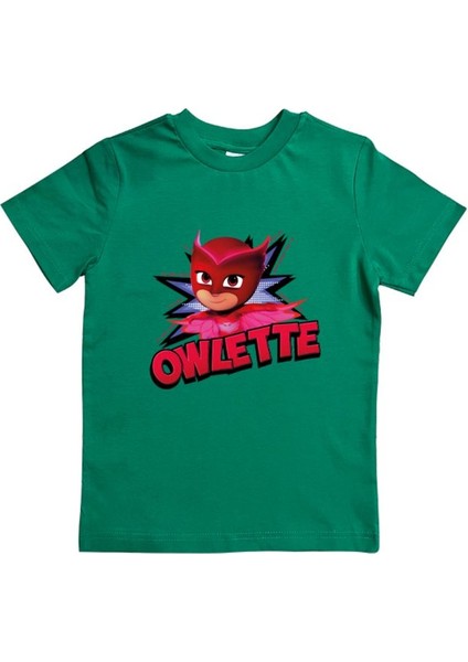 Pj Maskeliler Baskılı Pamuklu Penye Kumaş Yazlık Çocuk Tişört