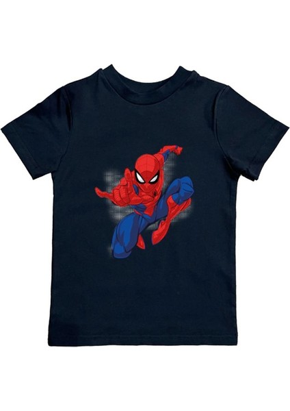 Baskılı Örümcek Adam Pamuklu Penye Kumaş Yazlık Çocuk Tişört