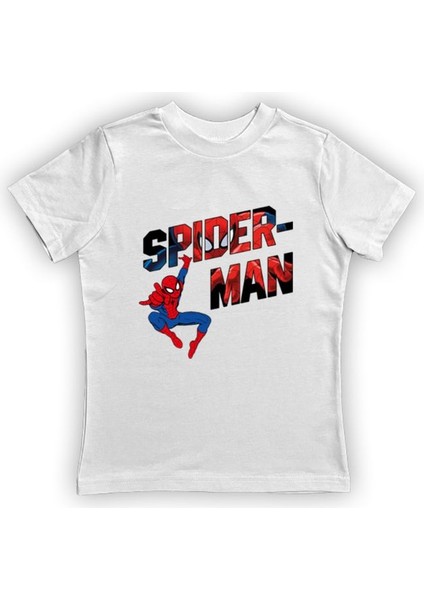 Baskılı Örümcek Adam Pamuklu Penye Kumaş Yazlık Çocuk Tişört