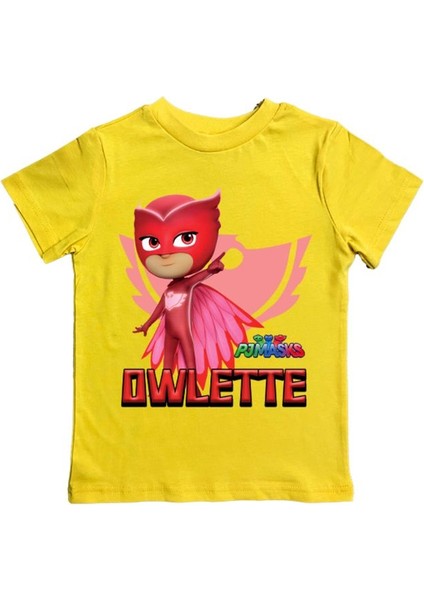 Pj Maskeliler Baskılı Pamuklu Penye Kumaş Yazlık Çocuk Tişört