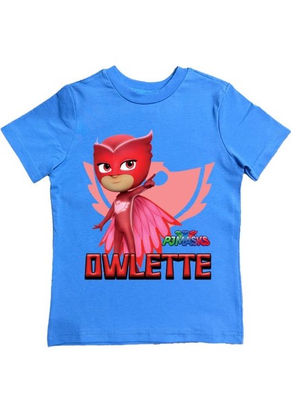 Pj Maskeliler Baskılı Pamuklu Penye Kumaş Yazlık Çocuk Tişört