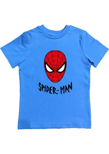 Baskılı Örümcek Adam Pamuklu Penye Kumaş Yazlık Çocuk Tişört