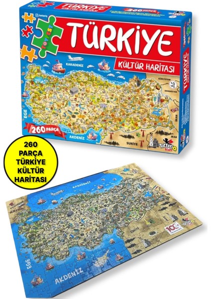 260 Parçalı Türkiye Kültür Haritası Eğitici Puzzle Yapboz