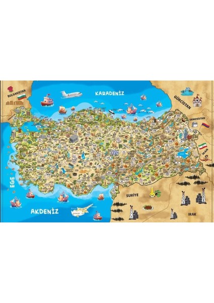 260 Parçalı Türkiye Kültür Haritası Eğitici Puzzle Yapboz modelleri