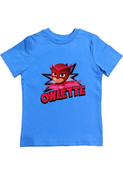 Pj Maskeliler Baskılı Pamuklu Penye Kumaş Yazlık Çocuk Tişört