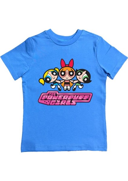 Power Full Girls Baskılı Pamuklu Penye Kumaş Yazlık Çocuk Tişört