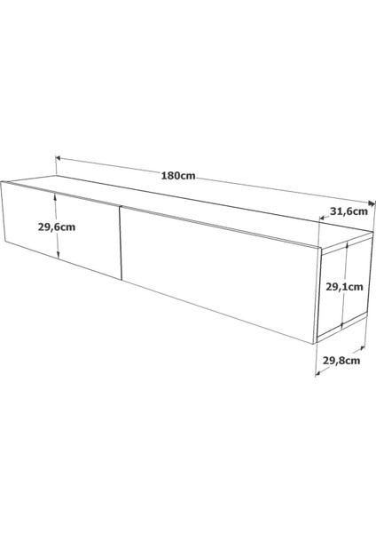 Future Tv Ünitesi 180CM Fr8-Ak Çam-Kiremit