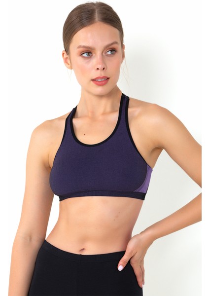 Pedsiz ve Kapsız Seamless Spor Sütyeni – Orta Destekli, Nefes Alabilen, %53 Polyamid, %36 Polyester, %11 Elastan