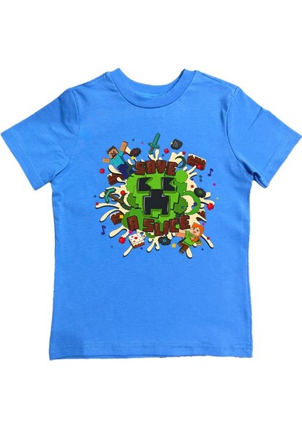 Baskılı Pamuklu Penye Kumaş Yazlık Çocuk Tişört