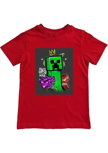 Baskılı Pamuklu Penye Kumaş Yazlık Çocuk Tişört