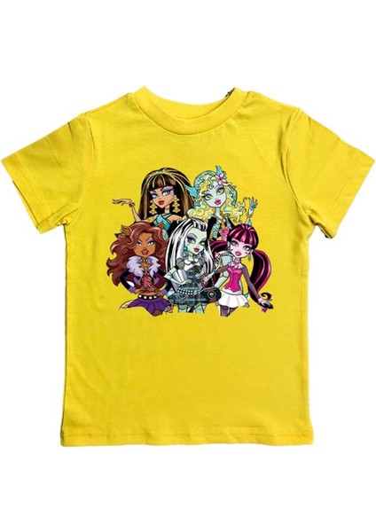 Baskılı Pamuklu Penye Kumaş Yazlık Çocuk Tişört