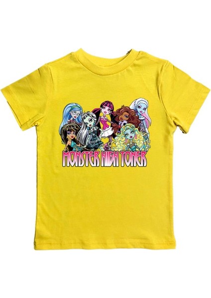 Baskılı Pamuklu Penye Kumaş Yazlık Çocuk T-Shirt