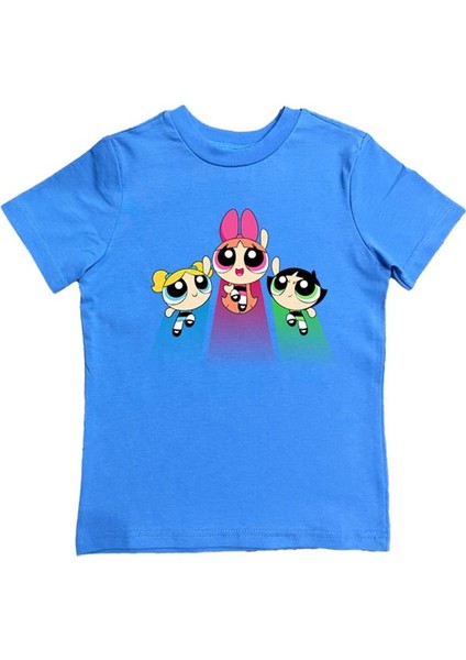 Power Full Girls Baskılı Pamuklu Penye Kumaş Yazlık Çocuk Tişört