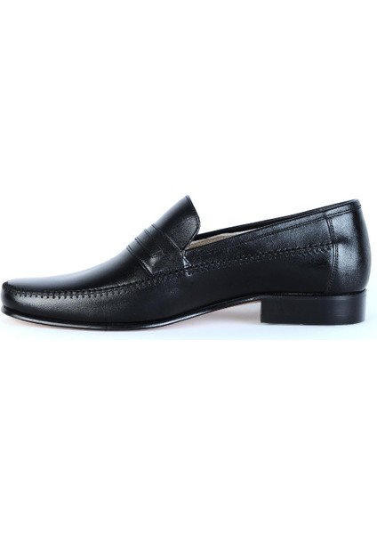 02 Siyah Kösele Deri Erkek Klasik Ayakkabı modelleri
