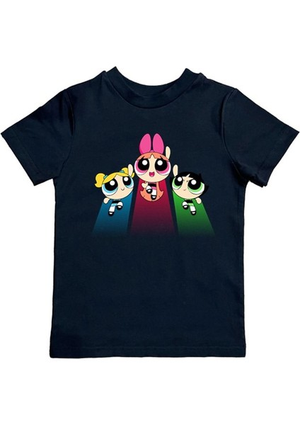 Power Full Girls Baskılı Pamuklu Penye Kumaş Yazlık Çocuk Tişört
