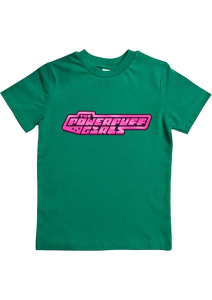 Power Full Girls Baskılı Pamuklu Penye Kumaş Yazlık Çocuk Tişört
