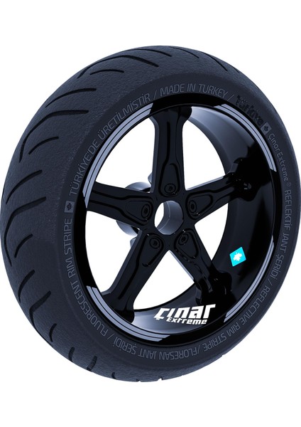 Double Stripe Tasarımlı Taş Grisi Jant Şeridi Sticker Çınar Extreme