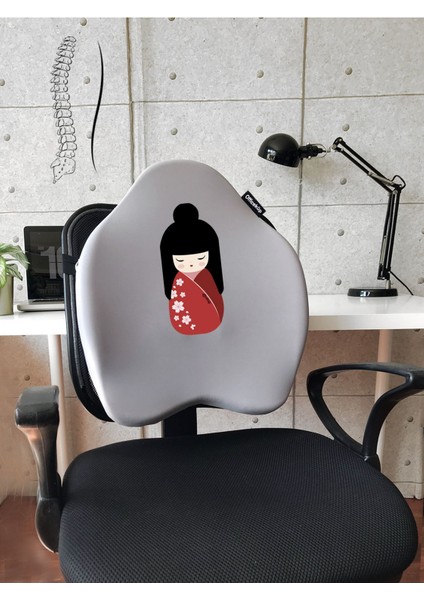 Officekup X-Large Visco Bel Destek Gamer Oyuncu Koltuk Yastığı- Gri Geisha