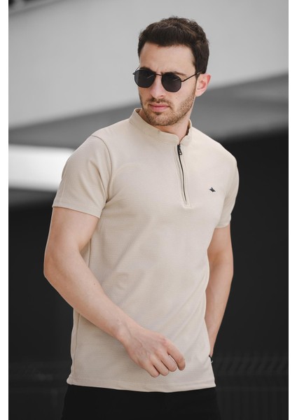 Roderick Hakim Yaka Petek Kumaş Yarım Fermuarlı Erkek Tshirt