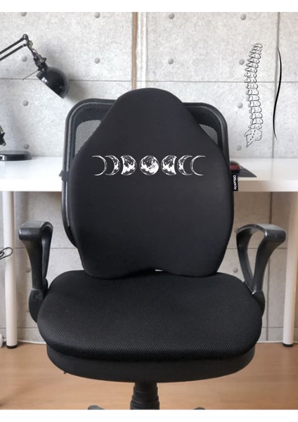 X-Large Visco Bel Destek Gamer Oyuncu Koltuk Yastığı- Siyah Eclipse