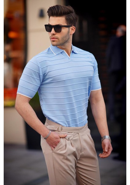 Bebe Mavisi Polo Yaka Erkek Tişört 6894
