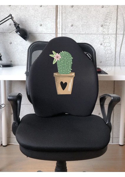 Officekup X-Large Visco Bel Destek Gamer Oyuncu Koltuk Yastığı- Siyah Kaktus