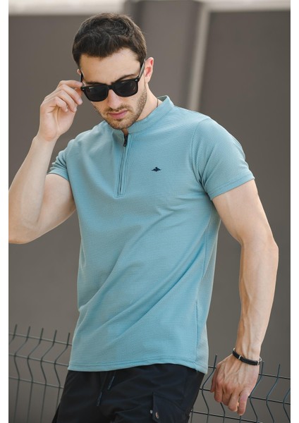 Roderick Hakim Yaka Petek Kumaş Yarım Fermuarlı Erkek Tshirt