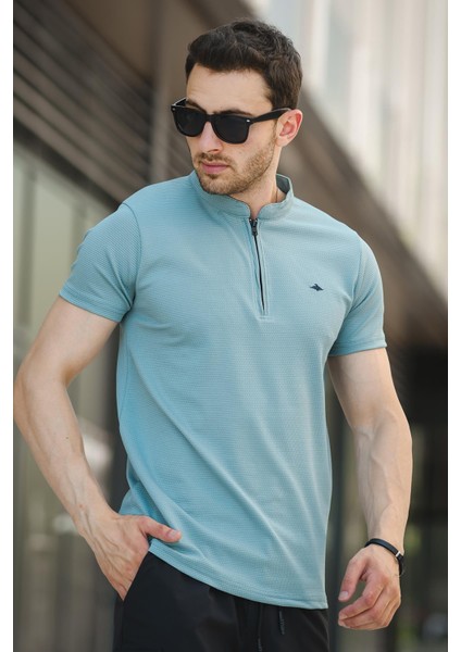 Roderick Hakim Yaka Petek Kumaş Yarım Fermuarlı Erkek Tshirt modelleri