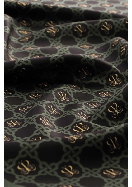 Haki Zincir Monogram Twill Ipek Eşarp modelleri