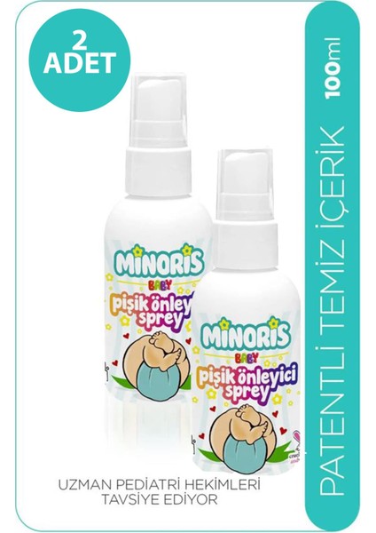 Baby Pişik Önleyici Sprey Organik Vegan Parfümsüz 100 ml x 2 Adet