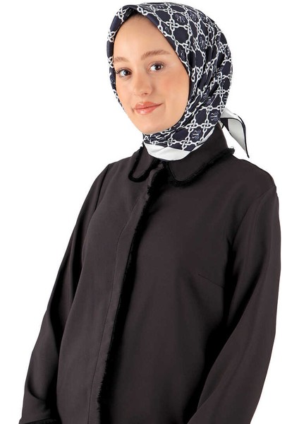 Koyu Lacivert Zincir Monogram Twill Ipek Eşarp fiyatları