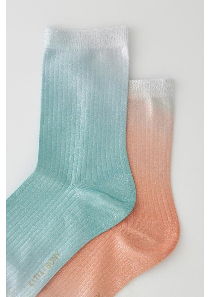 Kadın 2'li Paket Parlak Simli Soket Çorap fiyatları