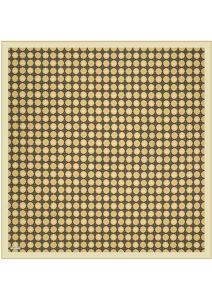 Asit Yeşil Zincir Monogram Twill Ipek Eşarp