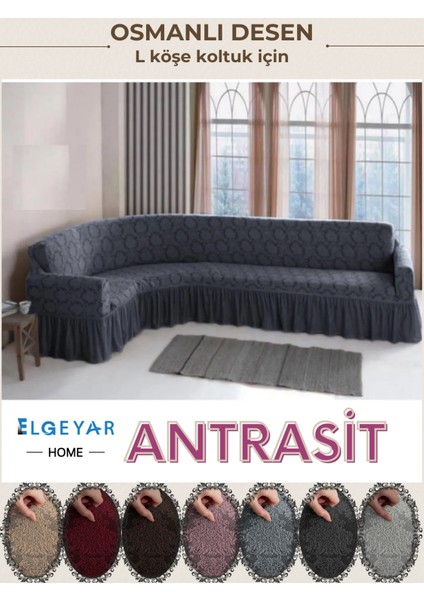 Jakarli L Köşe Koltuk Örtüsü ,koltuk Kılıfı Şal Desen (350CM)