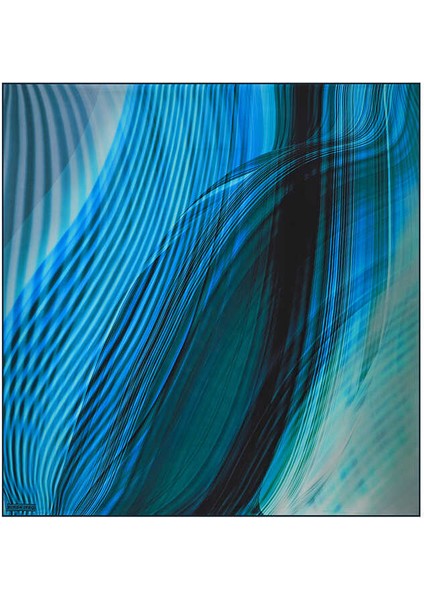 Mavi Gökkuşağı Desen Sura Ipek Eşarp