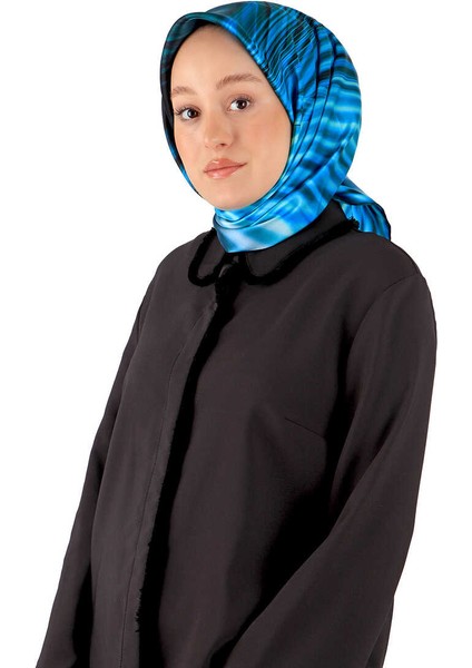 Mavi Gökkuşağı Desen Sura Ipek Eşarp fiyatları