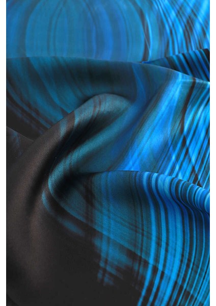 Mavi Gökkuşağı Desen Sura Ipek Eşarp modelleri