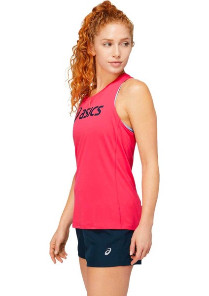 Core Asics Tank Pembe Bayan Kolsuz Tenis Tshirt