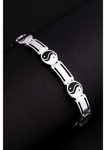 Erkek Gümüş Bileklik - 925 Ayar Yin Yang Model Gümüş Bileklik modelleri